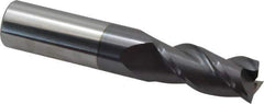 Accupro - 11/16", 1-1/2" LOC, 3/4" Shank Diam, 4" OAL, 3 Flute, Solid Carbide Square End Mill - Single End, AlTiN Finish, Spiral Flute, 40° Helix, Centercutting, Right Hand Cut, Right Hand Flute - USA Tool & Supply