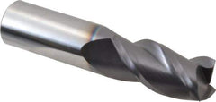 Accupro - 7/8", 1-3/4" LOC, 7/8" Shank Diam, 4" OAL, 3 Flute, Solid Carbide Square End Mill - Single End, AlTiN Finish, Spiral Flute, 40° Helix, Centercutting, Right Hand Cut, Right Hand Flute - USA Tool & Supply