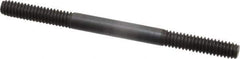 Jergens - 1/4-20 3-1/2" OAL Equal Double Threaded Stud - Alloy Steel, Black Oxide Finish, 1" Equal Thread Length - USA Tool & Supply