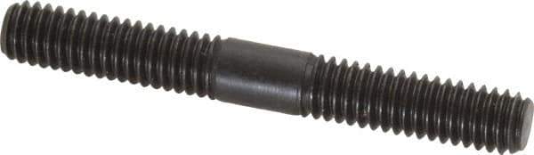 Jergens - 5/16-18 2-1/2" OAL Equal Double Threaded Stud - Alloy Steel, Black Oxide Finish, 15/16" Equal Thread Length - USA Tool & Supply
