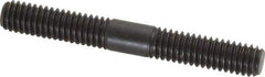 Jergens - 5/16-18 2-1/2" OAL Equal Double Threaded Stud - Alloy Steel, Black Oxide Finish, 15/16" Equal Thread Length - USA Tool & Supply
