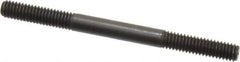 Jergens - 5/16-18 4" OAL Equal Double Threaded Stud - Alloy Steel, Black Oxide Finish, 1-1/8" Equal Thread Length - USA Tool & Supply
