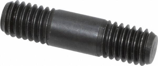 Jergens - 3/8-16 1-1/2" OAL Equal Double Threaded Stud - Alloy Steel, Black Oxide Finish, 3/8" Equal Thread Length - USA Tool & Supply