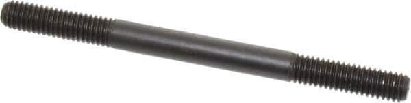 Jergens - 3/8-16 5" OAL Equal Double Threaded Stud - Alloy Steel, Black Oxide Finish, 1-1/4" Equal Thread Length - USA Tool & Supply