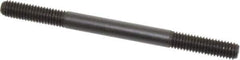 Jergens - 3/8-16 5" OAL Equal Double Threaded Stud - Alloy Steel, Black Oxide Finish, 1-1/4" Equal Thread Length - USA Tool & Supply