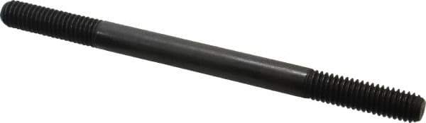 Jergens - 3/8-16 5-1/2" OAL Equal Double Threaded Stud - Alloy Steel, Black Oxide Finish, 1-1/4" Equal Thread Length - USA Tool & Supply
