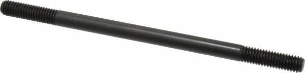 Jergens - 3/8-16 7" OAL Equal Double Threaded Stud - Alloy Steel, Black Oxide Finish, 1-1/4" Equal Thread Length - USA Tool & Supply
