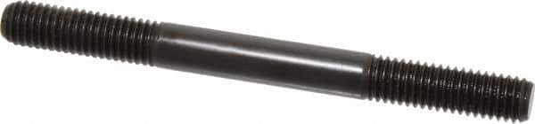 Jergens - 1/2-13 5-1/2" OAL Equal Double Threaded Stud - Alloy Steel, Black Oxide Finish, 1-1/2" Equal Thread Length - USA Tool & Supply