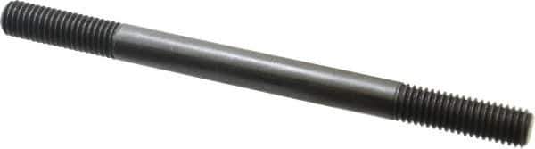 Jergens - 1/2-13 7" OAL Equal Double Threaded Stud - Alloy Steel, Black Oxide Finish, 1-1/2" Equal Thread Length - USA Tool & Supply