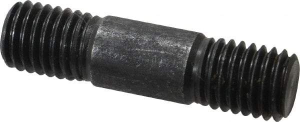 Jergens - 5/8-11 2-1/2" OAL Equal Double Threaded Stud - Alloy Steel, Black Oxide Finish, 13/16" Equal Thread Length - USA Tool & Supply