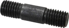 Jergens - 5/8-11 2-1/2" OAL Equal Double Threaded Stud - Alloy Steel, Black Oxide Finish, 13/16" Equal Thread Length - USA Tool & Supply