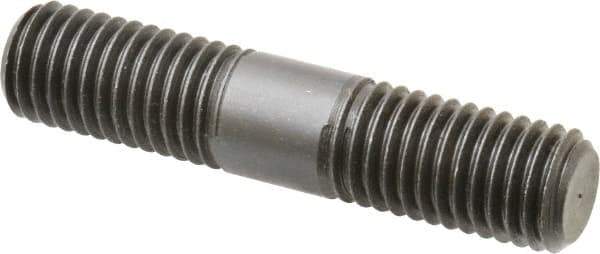 Jergens - 5/8-11 3" OAL Equal Double Threaded Stud - Alloy Steel, Black Oxide Finish, 1-1/16" Equal Thread Length - USA Tool & Supply