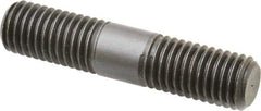 Jergens - 5/8-11 3" OAL Equal Double Threaded Stud - Alloy Steel, Black Oxide Finish, 1-1/16" Equal Thread Length - USA Tool & Supply