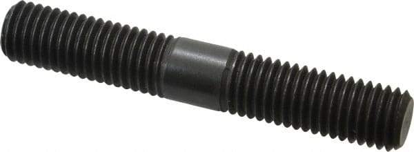 Jergens - 5/8-11 4" OAL Equal Double Threaded Stud - Alloy Steel, Black Oxide Finish, 1-9/16" Equal Thread Length - USA Tool & Supply