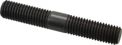 Jergens - 5/8-11 4" OAL Equal Double Threaded Stud - Alloy Steel, Black Oxide Finish, 1-9/16" Equal Thread Length - USA Tool & Supply