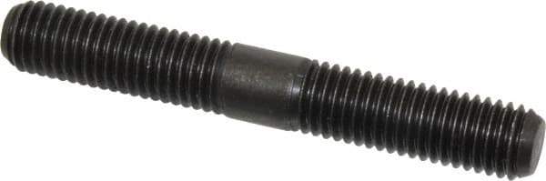 Jergens - 5/8-11 4-1/2" OAL Equal Double Threaded Stud - Alloy Steel, Black Oxide Finish, 1-3/4" Equal Thread Length - USA Tool & Supply