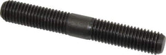 Jergens - 5/8-11 4-1/2" OAL Equal Double Threaded Stud - Alloy Steel, Black Oxide Finish, 1-3/4" Equal Thread Length - USA Tool & Supply