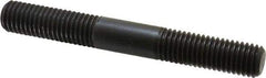 Jergens - 5/8-11 5" OAL Equal Double Threaded Stud - Alloy Steel, Black Oxide Finish, 1-3/4" Equal Thread Length - USA Tool & Supply