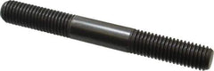 Jergens - 5/8-11 5-1/2" OAL Equal Double Threaded Stud - Alloy Steel, Black Oxide Finish, 1-3/4" Equal Thread Length - USA Tool & Supply