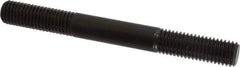 Jergens - 5/8-11 6" OAL Equal Double Threaded Stud - Alloy Steel, Black Oxide Finish, 1-3/4" Equal Thread Length - USA Tool & Supply