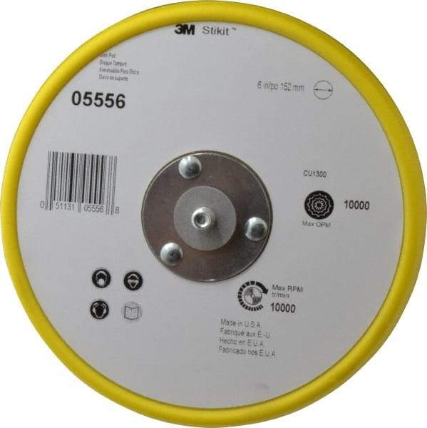 3M - 6" Diam Adhesive/PSA Disc Backing Pad - Medium Density, 10,000 RPM - USA Tool & Supply