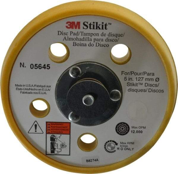 3M - 5" Diam Adhesive/PSA Disc Backing Pad - Soft Density, 12,000 RPM - USA Tool & Supply