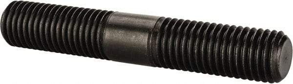 Jergens - 3/4-10 4-1/2" OAL Equal Double Threaded Stud - Alloy Steel, Black Oxide Finish, 1-11/16" Equal Thread Length - USA Tool & Supply