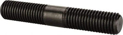 Jergens - 3/4-10 4-1/2" OAL Equal Double Threaded Stud - Alloy Steel, Black Oxide Finish, 1-11/16" Equal Thread Length - USA Tool & Supply