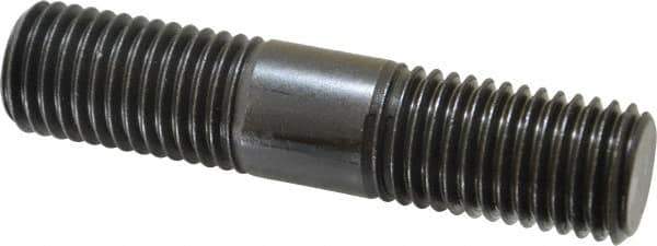 Jergens - 7/8-9 4" OAL Equal Double Threaded Stud - Alloy Steel, Black Oxide Finish, 1-13/32" Equal Thread Length - USA Tool & Supply