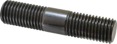 Jergens - 7/8-9 4" OAL Equal Double Threaded Stud - Alloy Steel, Black Oxide Finish, 1-13/32" Equal Thread Length - USA Tool & Supply