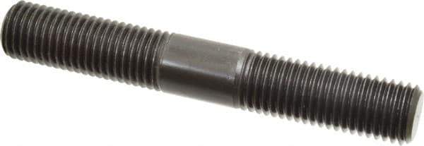 Jergens - 7/8-9 6" OAL Equal Double Threaded Stud - Alloy Steel, Black Oxide Finish, 2-1/4" Equal Thread Length - USA Tool & Supply