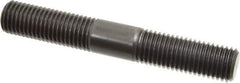 Jergens - 7/8-9 6" OAL Equal Double Threaded Stud - Alloy Steel, Black Oxide Finish, 2-1/4" Equal Thread Length - USA Tool & Supply