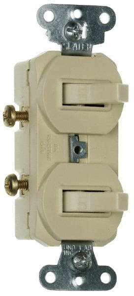 Pass & Seymour - 1 Pole, 120/277 VAC, 15 Amp, Flush Mounted, Self Grounding, Tamper Resistant Duplex Switch - NonNEMA Configuration, 2 Switch, Side Wiring, UL Listed 20 Standard - USA Tool & Supply