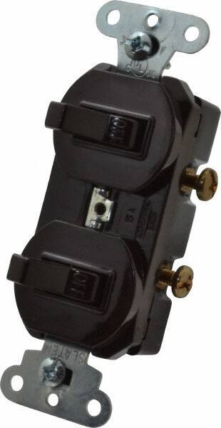 Pass & Seymour - 1 Pole, 120/277 VAC, 15 Amp, Flush Mounted, Self Grounding, Tamper Resistant Duplex Switch - NonNEMA Configuration, 2 Switch, Side Wiring, UL Listed 20 Standard - USA Tool & Supply