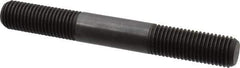 Jergens - 1-8 8" OAL Equal Double Threaded Stud - Alloy Steel, Black Oxide Finish, 2-1/2" Equal Thread Length - USA Tool & Supply