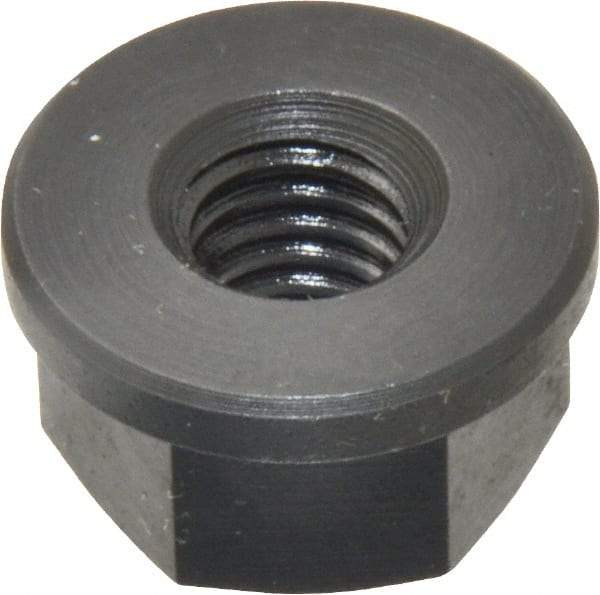 Jergens - 3/8-16, 7/8" Flange Diam, 1/2" High, 11/16" Across Flats, Flange Nut - Grade Low Carbon Steel Steel, Black Oxide Finish, 1/8" Flange Height, TCMA - USA Tool & Supply