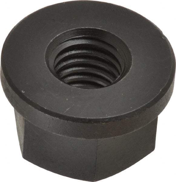 Jergens - 1/2-13, 1-1/8" Flange Diam, 11/16" High, 7/8" Across Flats, Flange Nut - Grade Low Carbon Steel Steel, Black Oxide Finish, 5/32" Flange Height, TCMA - USA Tool & Supply