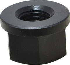 Jergens - 7/8-9, 1-3/4" Flange Diam, 1-1/8" High, 1-7/16" Across Flats, Flange Nut - Grade Low Carbon Steel Steel, Black Oxide Finish, 1/4" Flange Height, TCMA - USA Tool & Supply