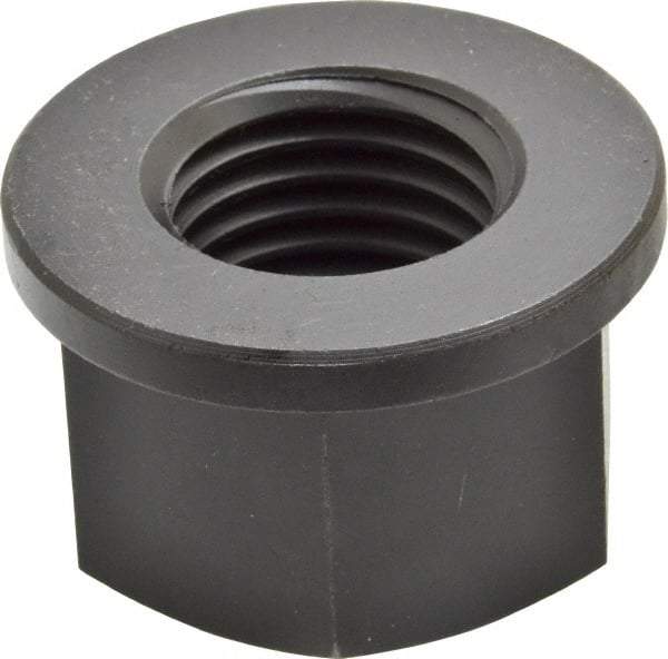 Jergens - 1-1/4 - 7, 2-1/4" Flange Diam, 1-3/8" High, 1-13/16" Across Flats, Flange Nut - Grade Low Carbon Steel Steel, Black Oxide Finish, 1/4" Flange Height, TCMA - USA Tool & Supply