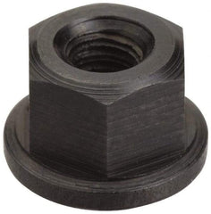 Jergens - 3/4-10 Steel Black Oxide Spherical Flange Nut - 3/4" High, 1-5/8" Diam x 1/4" High Flange, 2-1/2" Radius - USA Tool & Supply