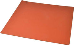 Made in USA - 12" Long, 12" Wide, 1/16" Thick, Silicone Rubber Foam Sheet - 35 to 45 Durometer, Orange-Red, -60 to 600°F, 650 psi Tensile Strength, Plain Backing, Stock Length - USA Tool & Supply