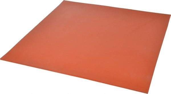 Made in USA - 12" Long, 12" Wide, 1/8" Thick, Silicone Rubber Foam Sheet - 35 to 45 Durometer, Orange-Red, -60 to 600°F, 650 psi Tensile Strength, Plain Backing, Stock Length - USA Tool & Supply