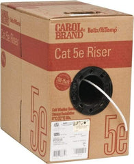 Made in USA - Cat5e, 24 AWG, 4 Wires, Unshielded Network & Ethernet Cable - White, Polyolefin, 1,000' OAL - USA Tool & Supply