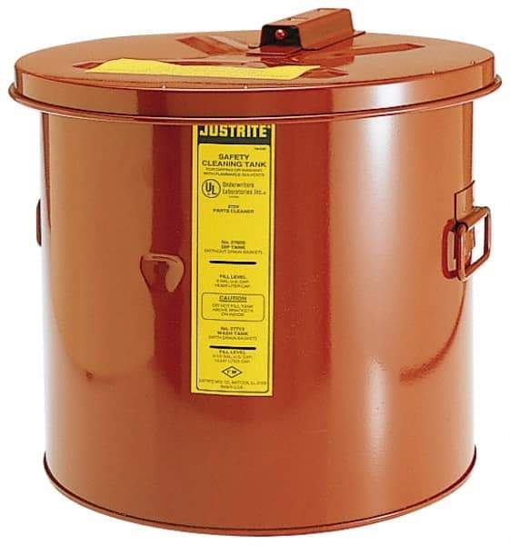 Justrite - Bench Top Solvent-Based Parts Washer - 3.5 Gal Max Operating Capacity, Steel Tank, 11-1/4" High x 11-3/8" Wide - USA Tool & Supply