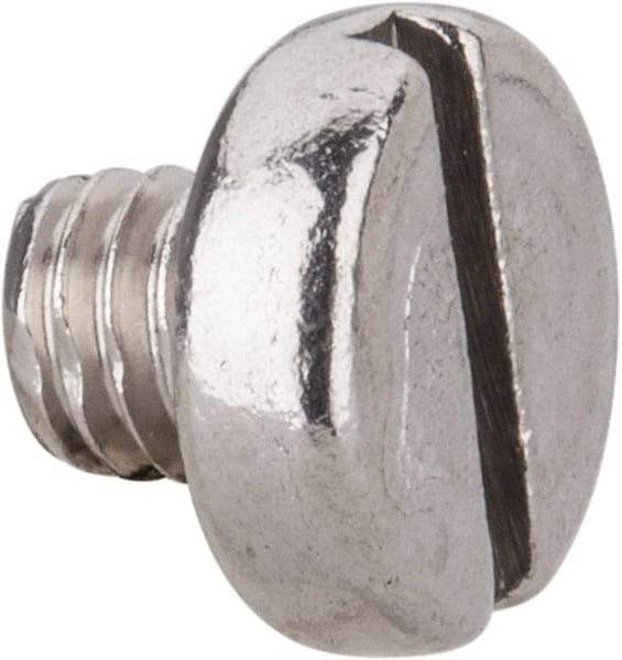 Value Collection - M4x0.70 Metric Coarse, 4mm Length Under Head Slotted Drive Machine Screw - Pan Head, Grade 18-8 & A2 Stainless Steel, Uncoated, Without Washer - USA Tool & Supply