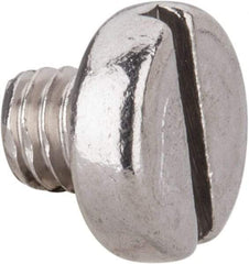 Value Collection - M4x0.70 Metric Coarse, 4mm Length Under Head Slotted Drive Machine Screw - Pan Head, Grade 18-8 & A2 Stainless Steel, Uncoated, Without Washer - USA Tool & Supply