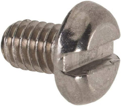 Value Collection - M4x0.70 Metric Coarse, 6mm Length Under Head Slotted Drive Machine Screw - Pan Head, Grade 18-8 & A2 Stainless Steel, Uncoated, Without Washer - USA Tool & Supply