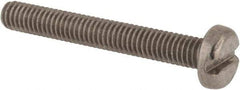 Value Collection - M4x0.70 Metric Coarse, 30mm Length Under Head Slotted Drive Machine Screw - Pan Head, Grade 18-8 & A2 Stainless Steel, Uncoated, Without Washer - USA Tool & Supply
