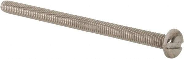 Value Collection - M4x0.70 Metric Coarse, 60mm Length Under Head Slotted Drive Machine Screw - Pan Head, Grade 18-8 & A2 Stainless Steel, Uncoated, Without Washer - USA Tool & Supply