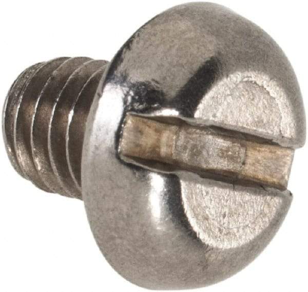 Value Collection - M5x0.80 Metric Coarse, 6mm Length Under Head Slotted Drive Machine Screw - Pan Head, Grade 18-8 & A2 Stainless Steel, Uncoated, Without Washer - USA Tool & Supply